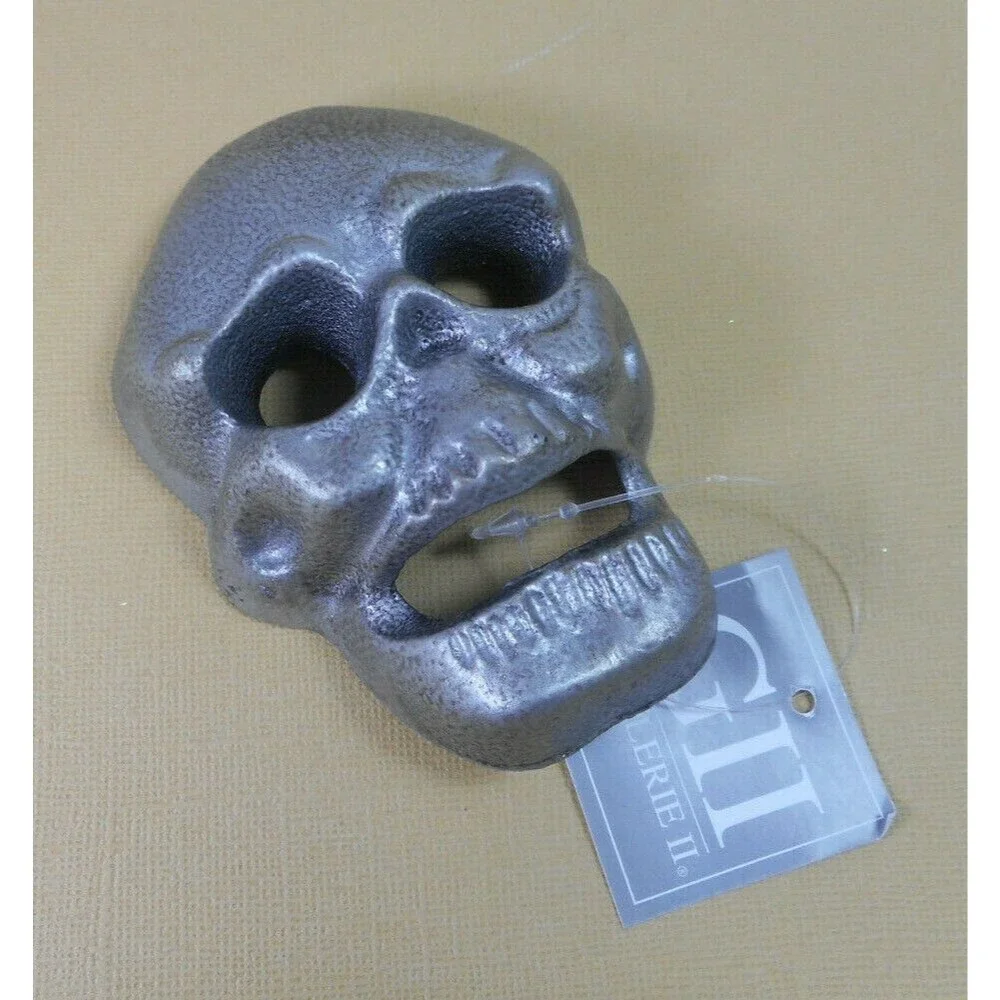 Silver Skull Cast Iron Beer Bottle Opener NWT